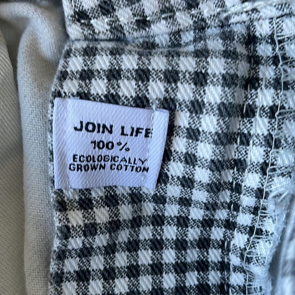 Zara high waisted shower shorts 4 pockets zip front close mini check Sz 8 - Picture 6 of 9